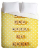Deny Designs Happee Monkee All You Need Is Love 1 Duvet Cover - Lightweight