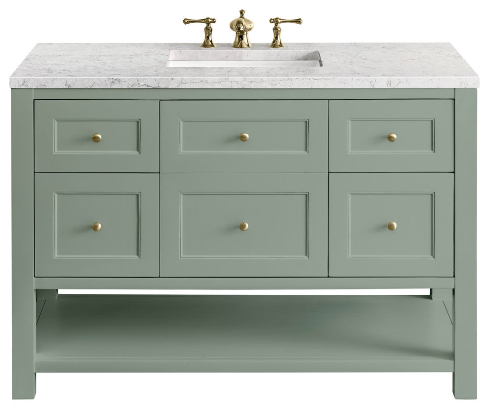 Breckenridge 48" Single Vanity, Smokey Celadon,  Eternal Jasmine Pearl Top