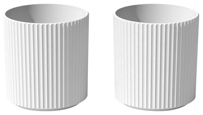 Veradek Demi Series Planter, White, 16", 2 Pack