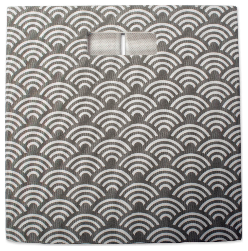 Polyester Cube Waves Gray Square 11"x11"x11"