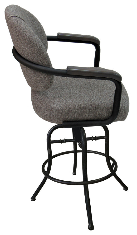 Swivel Tilt Metal Counter 26" or 30" Bar Stool - M-79, Mojave Gray, Black, 26"