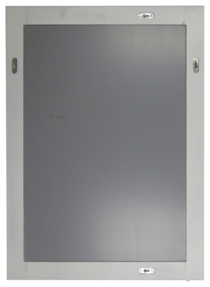 23" Wood Frame Mirror, Light Gray