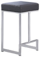 Jakob Backless 25" Counter Height Stool, Stainless Steel, Set of 2, Gray