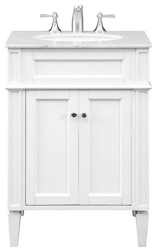 Elegant Decor Park Ave 24" Wood Single Bathroom Vanity in White