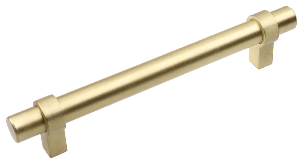 5" Screw Center Euro Solid Steel Bar Pull, Set of 3, Satin Gold