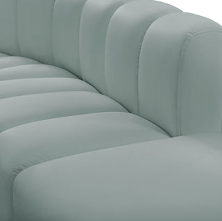 Arc Vegan Leather Upholstered 2-Pc. Inward Curved Modular Sectional, Green
