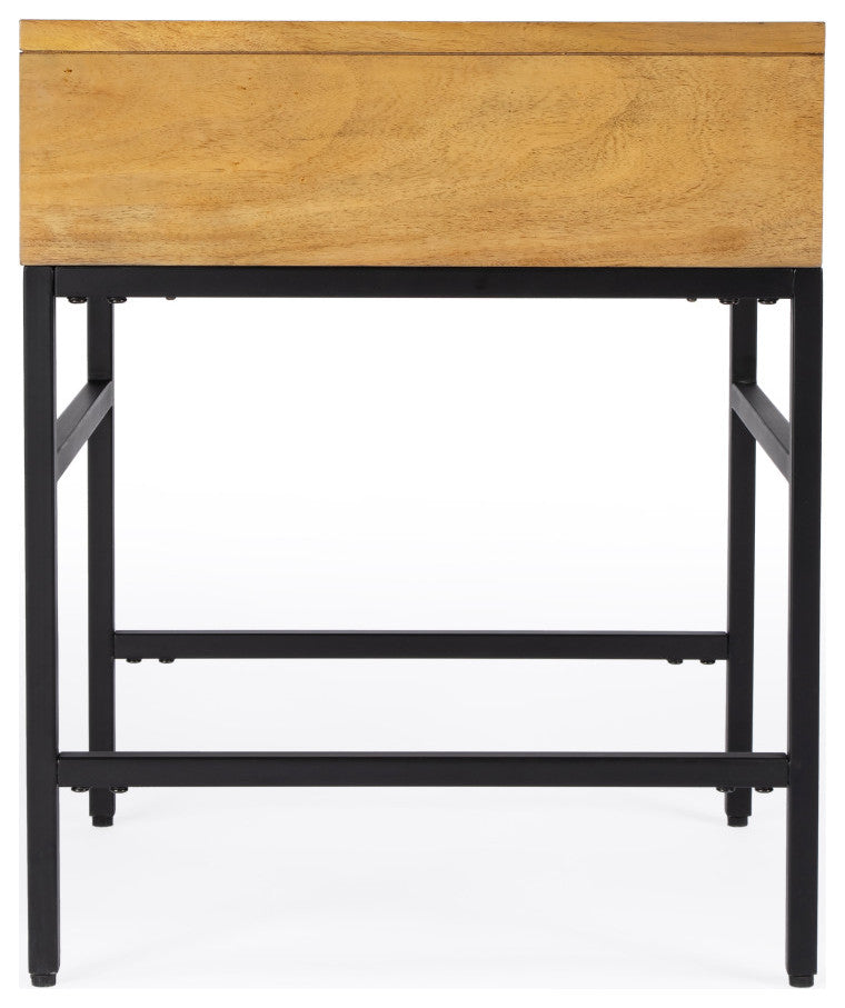 Hans 1 Drawer Wood and Iron End Table