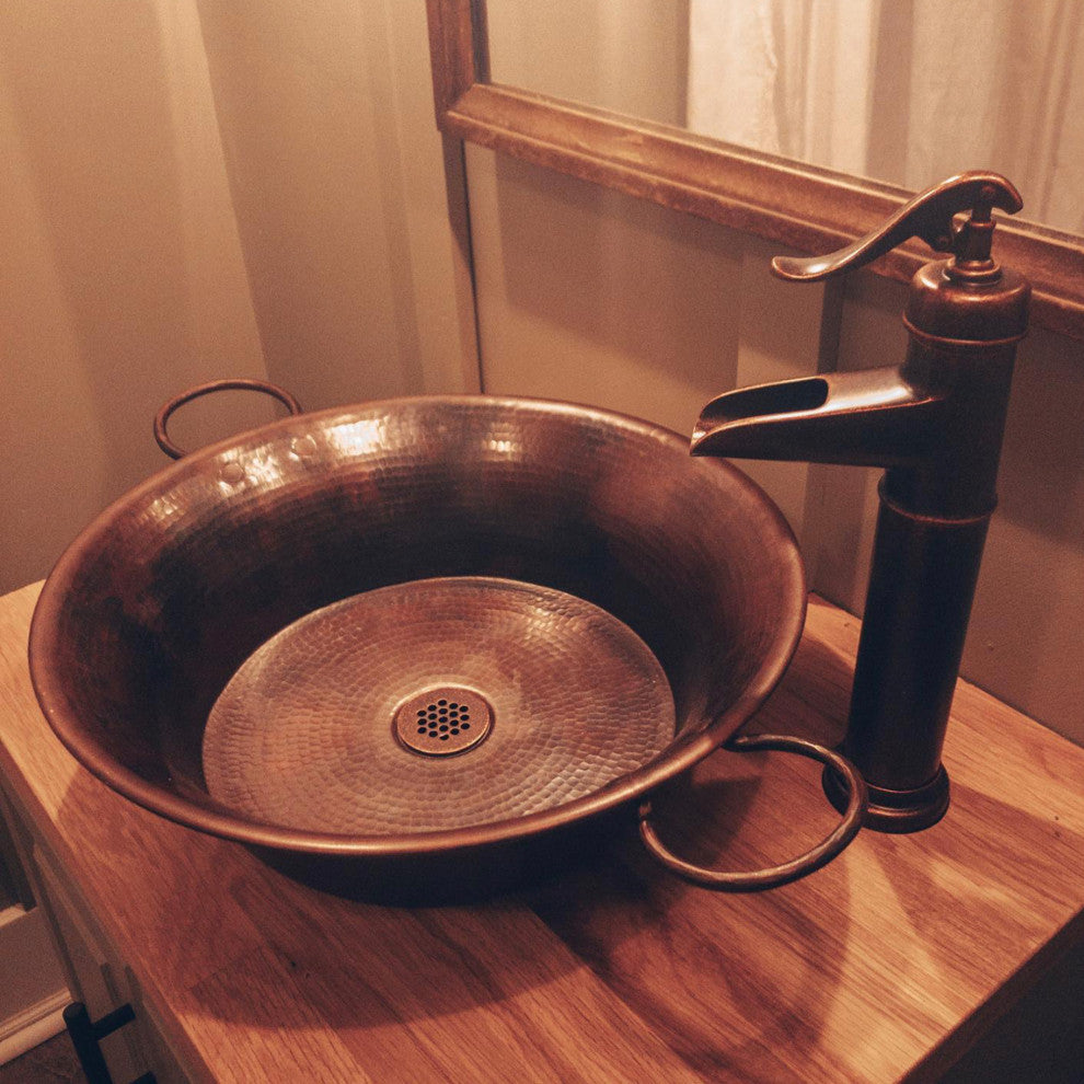 Copernicus 21" Vessel Bathroom Sink, Copper