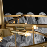 Cloude Modern 3 Tiered Cloud Glass Chandelier Adjustable Hanging Rod, 8-Light