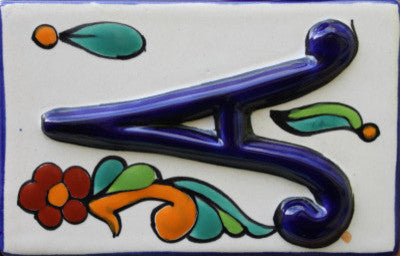 Colonial Talavera Ceramic Letter A