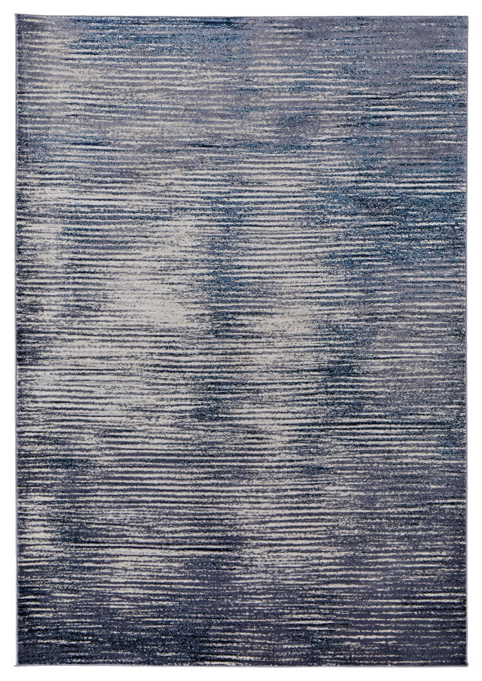 Weave & Wander Armada Minimal Navy Blue/Blue Rug, 5'x8'