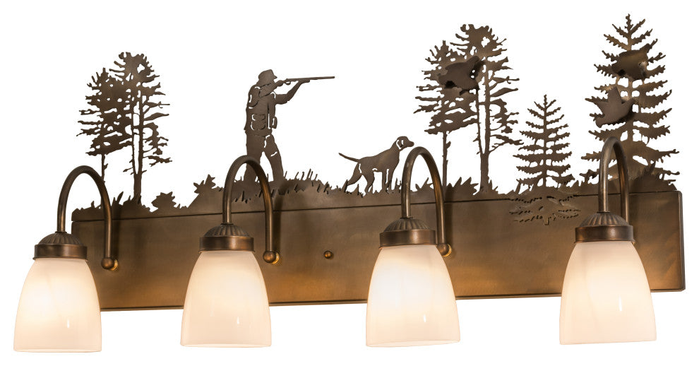 29 Wide Quail Hunter W/Dog 4 Light Vanity Light
