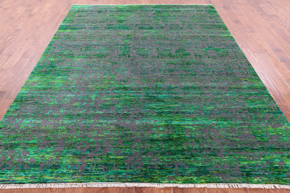 Wool and Silk Modern Handmade Rug 8' 0" X 9' 10" Q11844