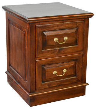 Legacy Solid Mahogany 2 Drawer File Cabinet, Brown Walnut