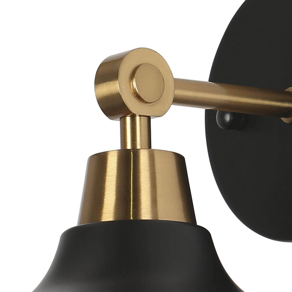 LNC 1-Light Matte Black, Metal Dome Vanity Light, 5.5"