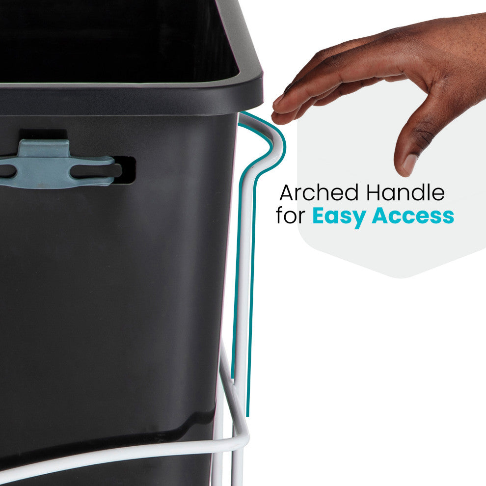 Home Zone Living 15.3 Gallon Pull Out Dual Trash Can for Recycling and Trash