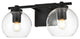 2 Light Black And Clear Bath Sconce