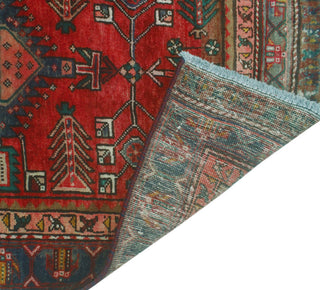 Fine Vintage Distressed Oren Red/Blue Runner, 3'2x11'10