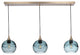 3 Pendant Linear Chandelier, Slate Gray, Polished Brass, 4 Watt