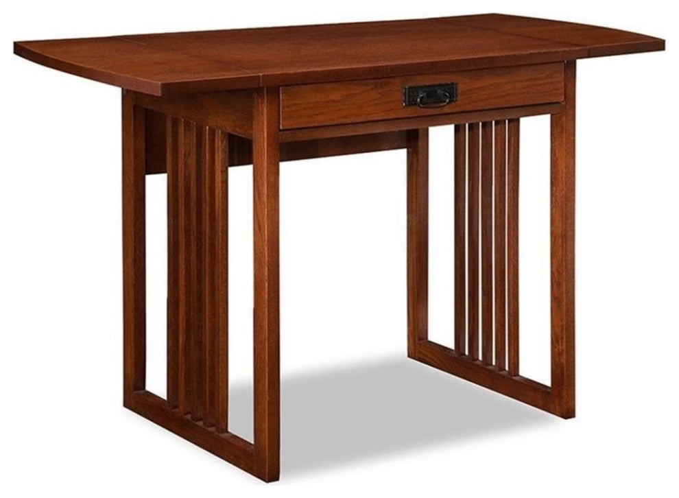 Leick Computer Wood Desk in Mission Oak Chocolate