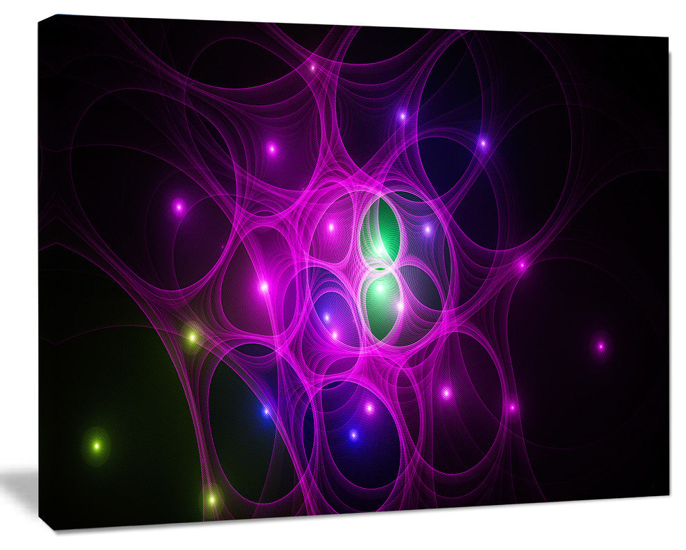 Pink Fractal Space Circles, Abstract Canvas Art Print, 40x30