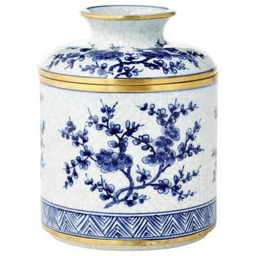 Blossom Tissue Box, Blue and White