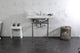Kingston Brass LMS36MBSQ8 36" Carrara Marble Console Sink, Legs