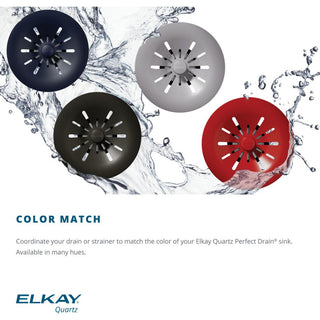 LKPDQSGS Elkay Quartz Perfect Drain 3-1/2" Removable Polymer Strainer, Grey