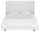 Williams California King Nail Button Tufted Wingback Bed, Velvet White