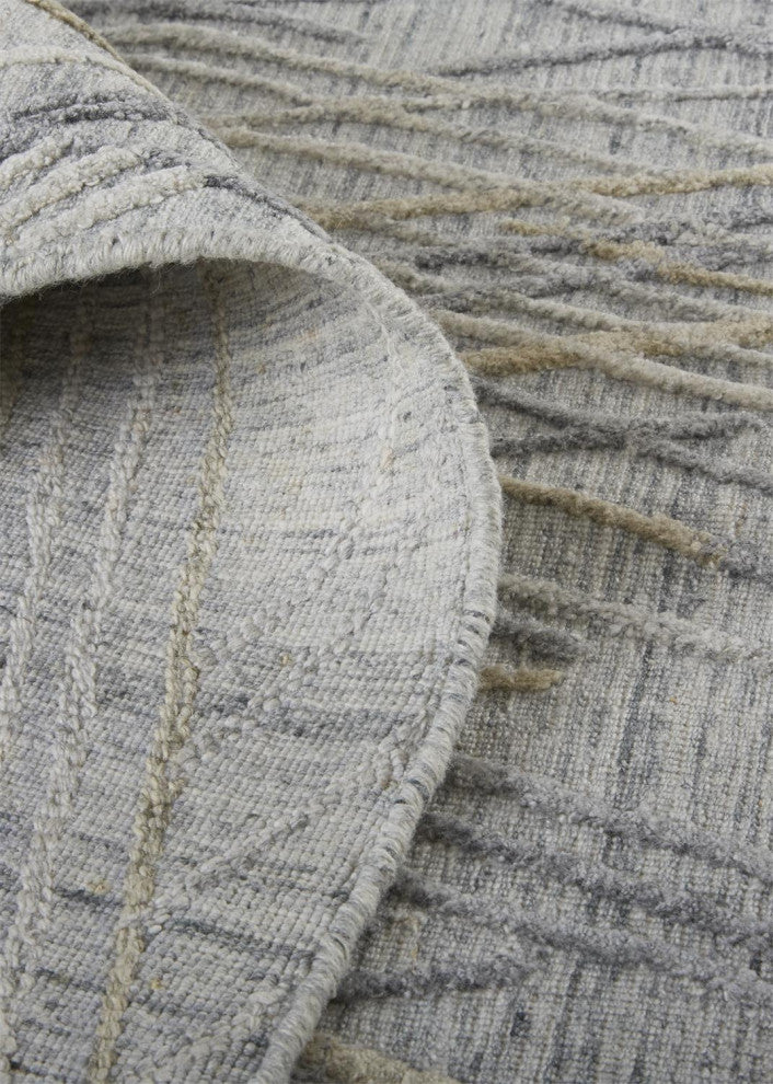 Huntley Abstract Diamond Runner, Oyster Gray, 2'9"x10'