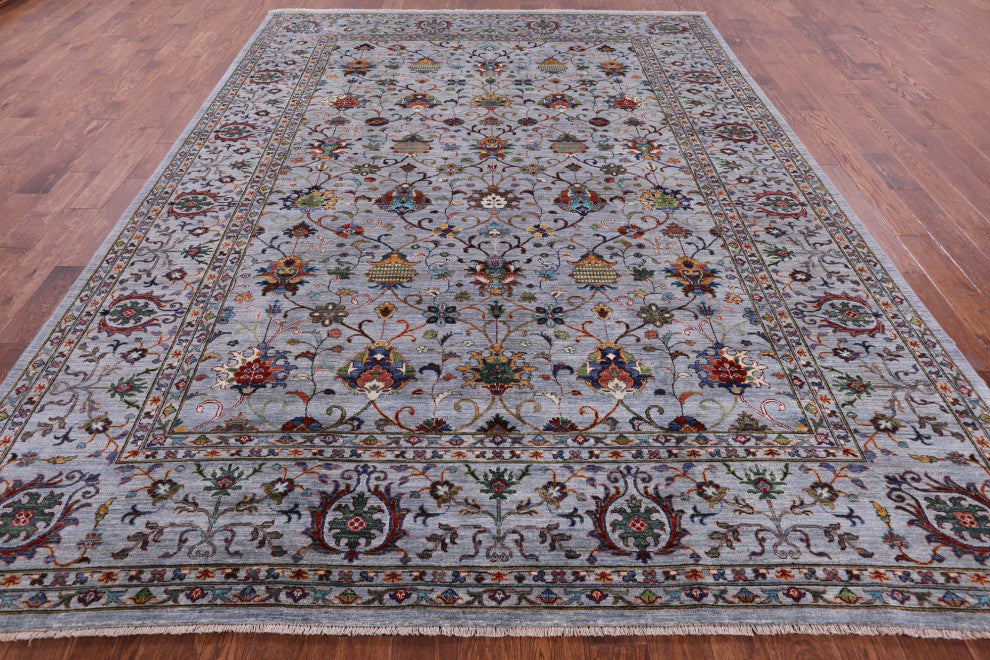 9' 0" X 12' 0" Persian Tabriz Handmade Wool Rug Q8216