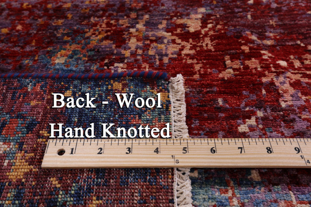 9' 9" X 13' 7" Modern Hand Knotted Wool Rug Q9752