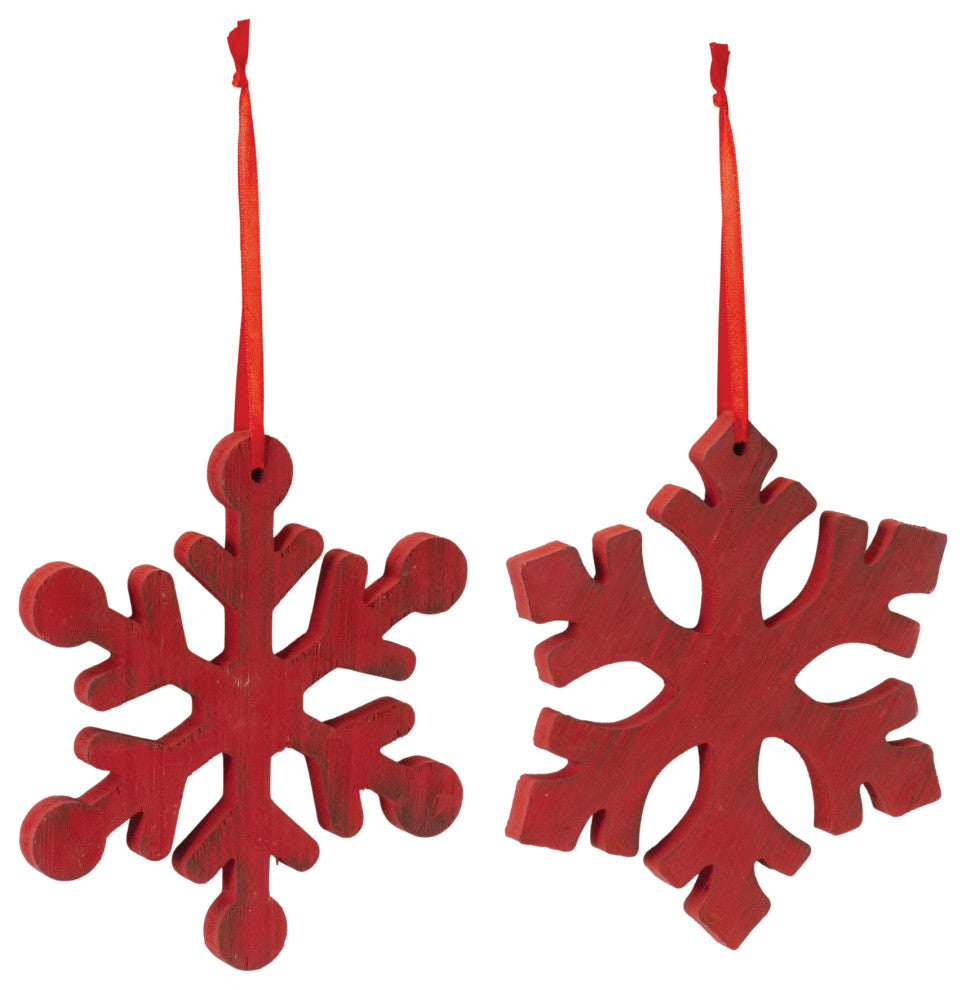Fir Wood Snowflake Ornament, Set of 12