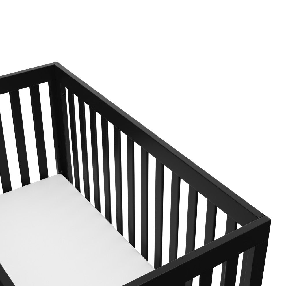 Storkcraft Beckett 3-in-1 Convertible Crib, Black, Converts to Toddler Bed