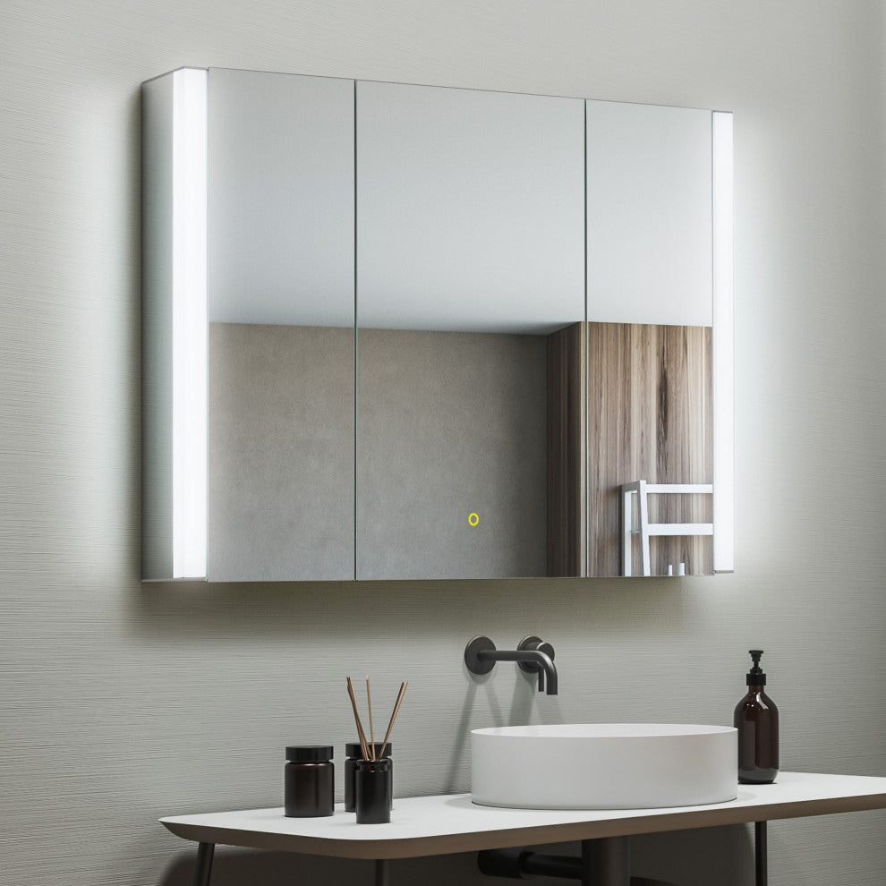 Serra Frameless Surface-Mount LED Lighted Bathroom Medicine Cabinet, 48"