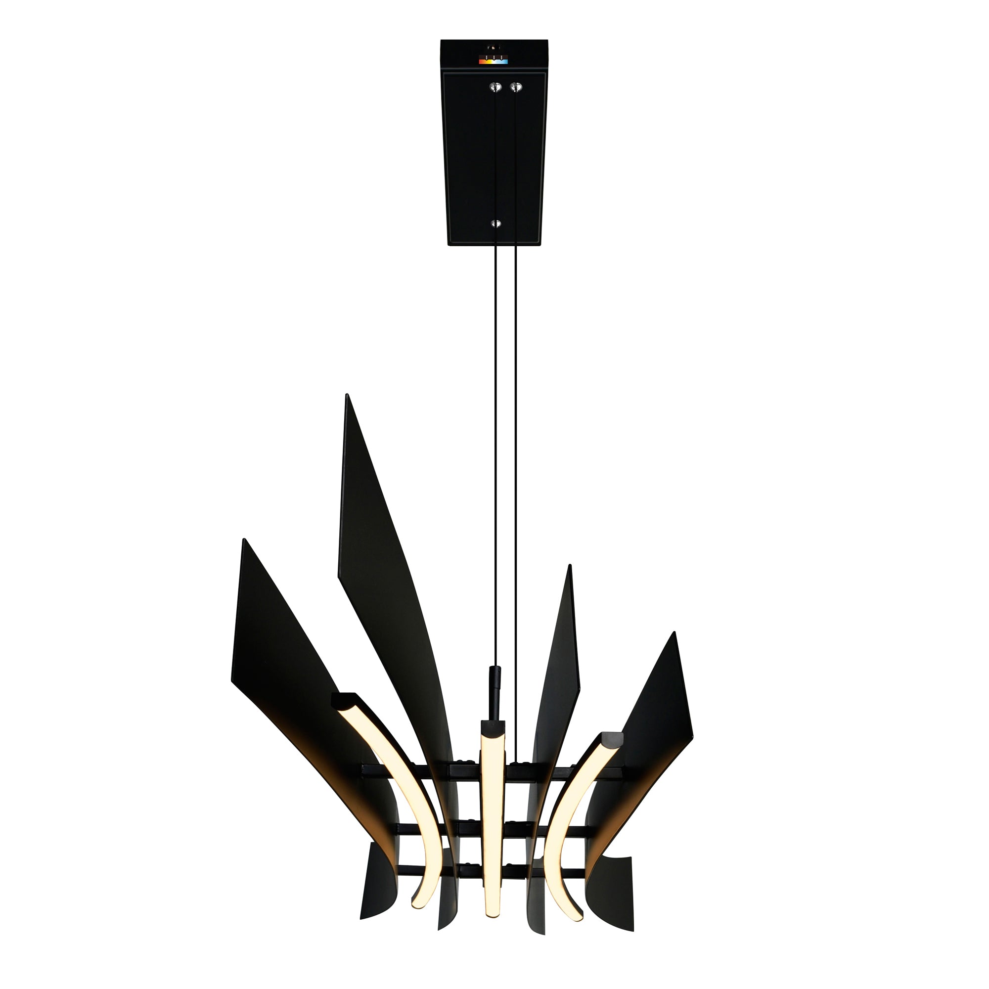 Candora Integrated LED Chandelier, Black, 50 Inches