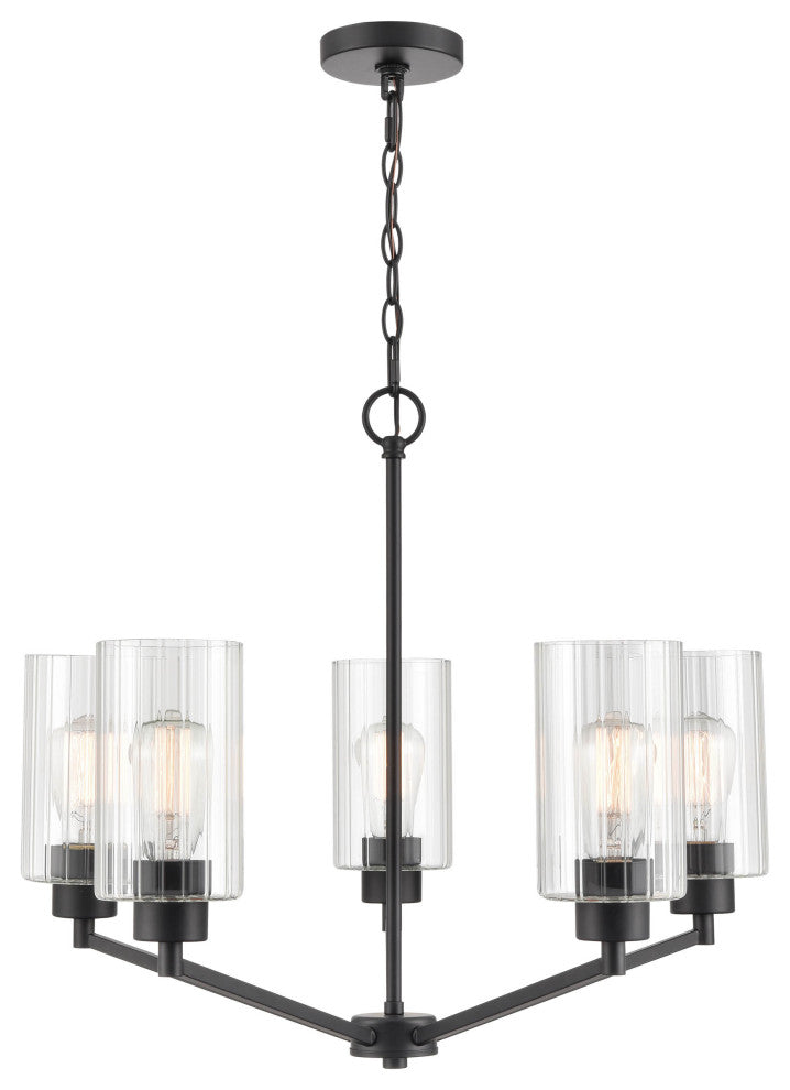 Beverlly 5 Light 26" Matte Black Chandelier