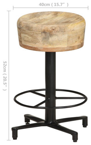 vidaXL Bar Stools Bar Counter Height Stool Island Stool 2 Pcs Solid Ma