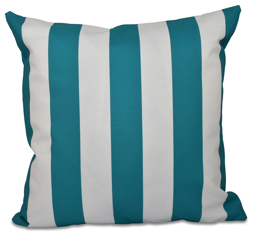 Classic Stripes Decorative Pillow, Lake Blue , 18"x18"