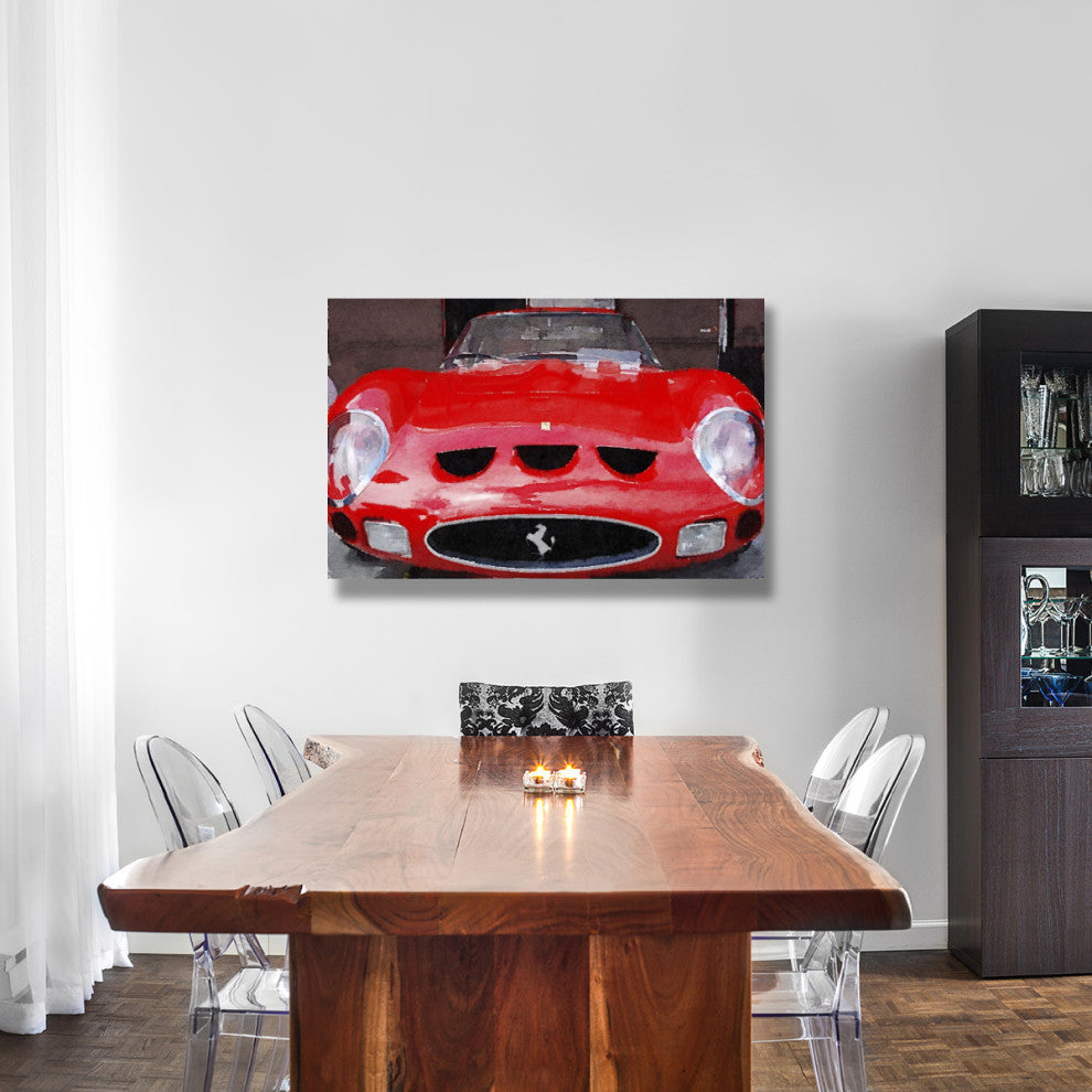 "1962 Ferrari 250 GTO Front Watercolor" Fine Art Print