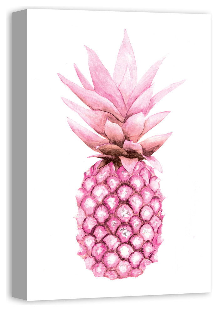 Watercolor Pink Pineapple 16x24 Canvas Wall Art