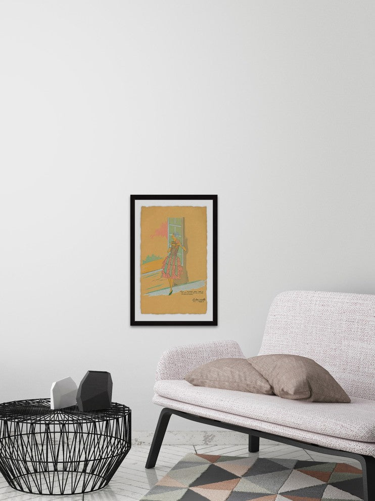 "Gazing Out the Window" Framed Painting Print, 24"x36"