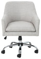 GDF Studio Morgan Mid Century Modern Fabric Home Office Chair With Chrome Base, Beige