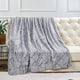 Ashley Brushed Faux Fur & Matching Sherpa Borrego Backing Throw, Gray, 50" X 60"
