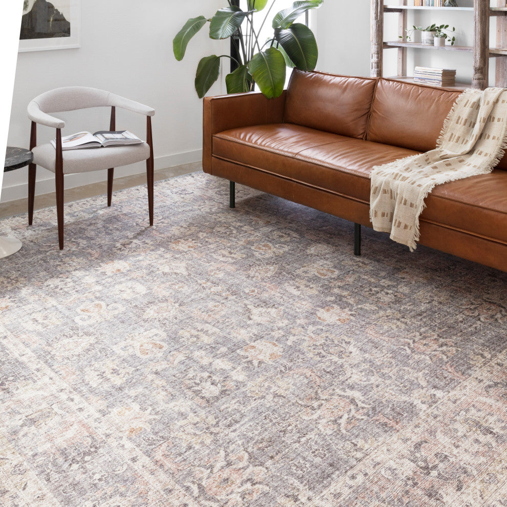 Skye Printed Area Rug by Loloi II, Gray/Apricot, 3'6"x5'6"