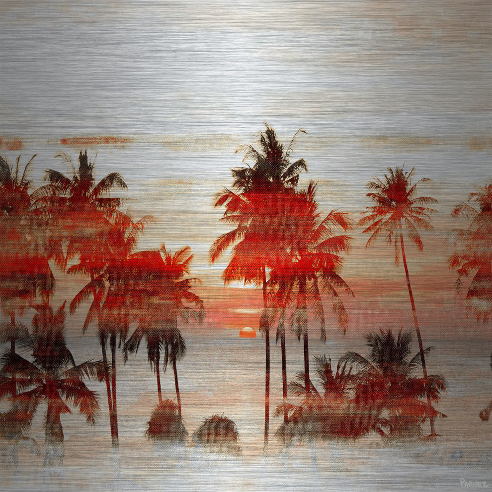 "Red Night" Print on Brushed Aluminum, 32"x32"
