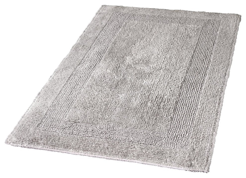 Silver Gray Reversible Cotton Bath Rug, Arizona, Medium