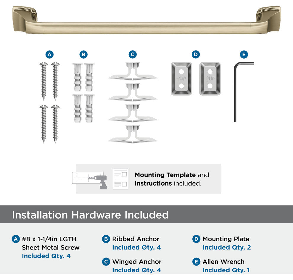 Amerock Revitalize Traditional Towel Bar, Golden Champagne, 18" Center-to-Center