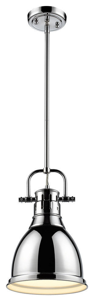 Duncan Mini Pendant With Rod, Chrome, Chrome