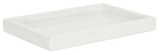 Sarrasseau White Natural Marble Tray With Raised Rim